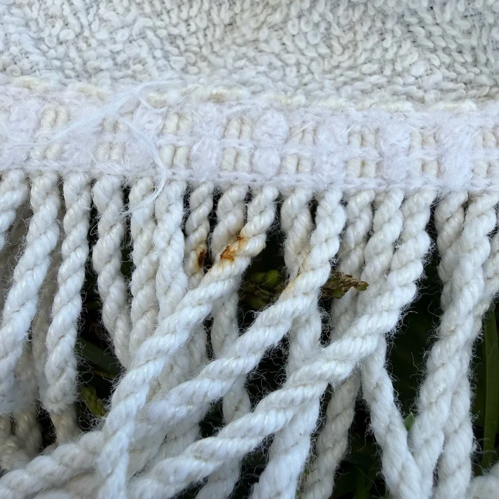 VTG Round Terry Cloth Tablecloth Beach Towel 49in Fruit Apple Pear Fringe Retro
